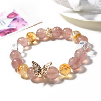 Strawberry Quartz Butterfly 1 11mm