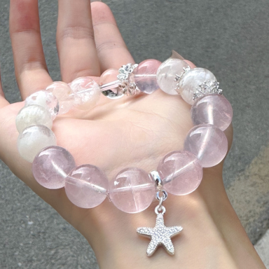 Rose Quartz Snowflake Ghost Model 13mm.